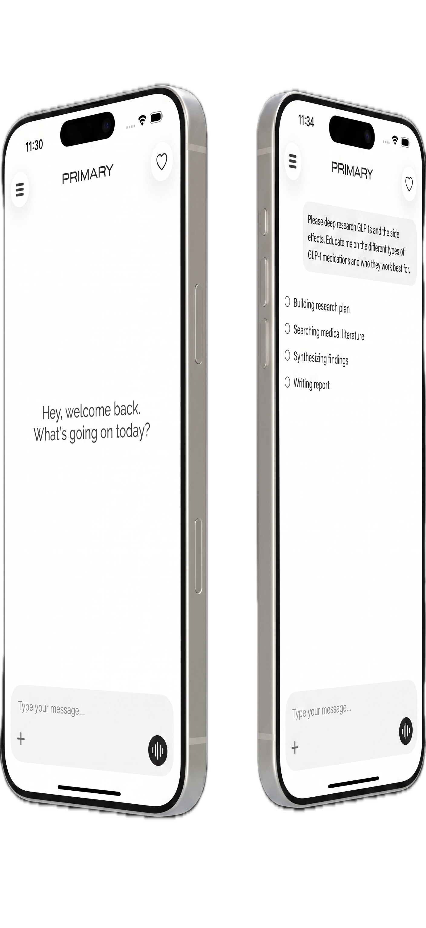 Primary Intelligence app on iPhone